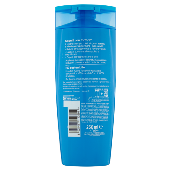 L'Oréal Paris Shampoo Elvive Antiforfora, Per Capelli Normali, 250 ml