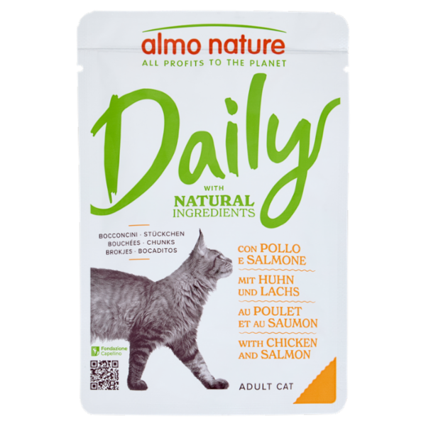 almo nature Daily Adult Cat Bocconcini con Pollo e Salmone 70 g