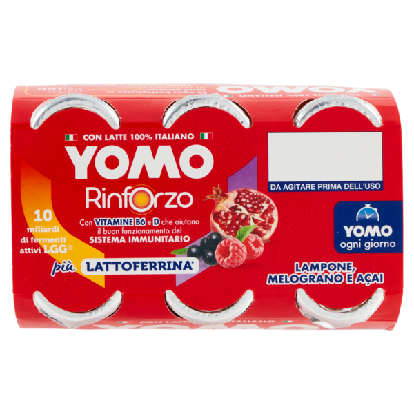 Yomo Rinforzo più Lattoferrina* Lampone, Melograno e Açai 6 x 90 g