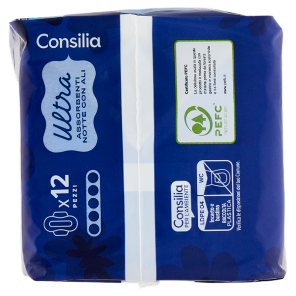 Consilia Assorbenti Ultra Notte con Ali 12 pezzi