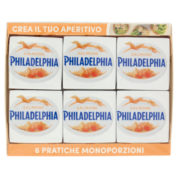 Philadelphia formaggio fresco spalmabile al Salmone affumicato - 6 x 25g
