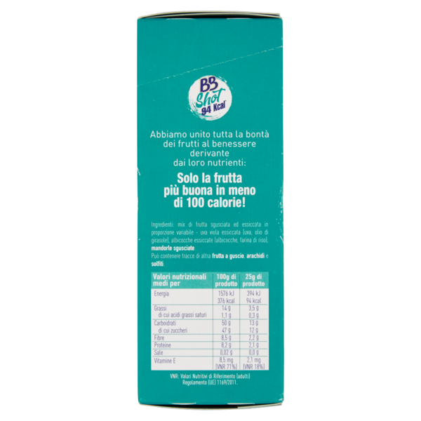 Ventura BBShot 94kcal* Mix di Uva viola, Albicocche e Mandorle 4 x 25 g