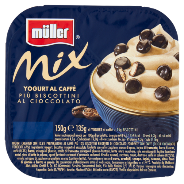 müller Mix Yogurt al Caffè Più Biscottini al Cioccolato 150 g