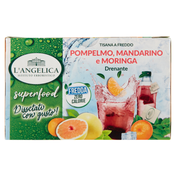 L'Angelica superfood Tisana a Freddo Pompelmo, Mandarino e Moringa 18 Filtri 32,4 g