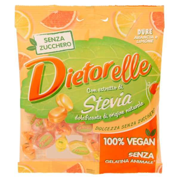 Dietorelle con estratto di Stevia Dure Arancia e Limone 70 g