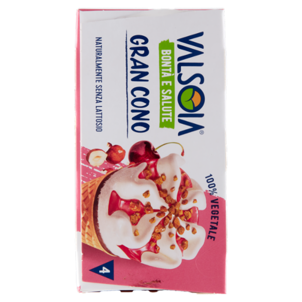 Valsoia Bontà e Salute Gran Cono Variegato Amarena con Nocciole Caramellate 4 x 75 g