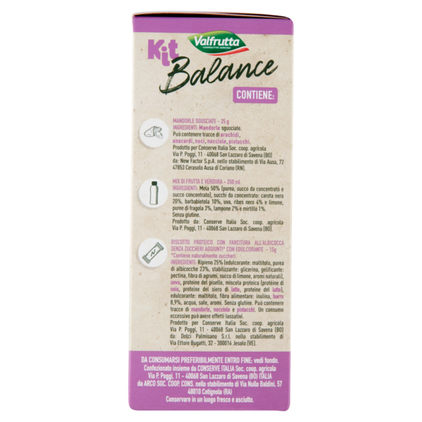 Valfrutta Kit Balance Frutta secca + Frullato + Snack proteico gusto Albicocca