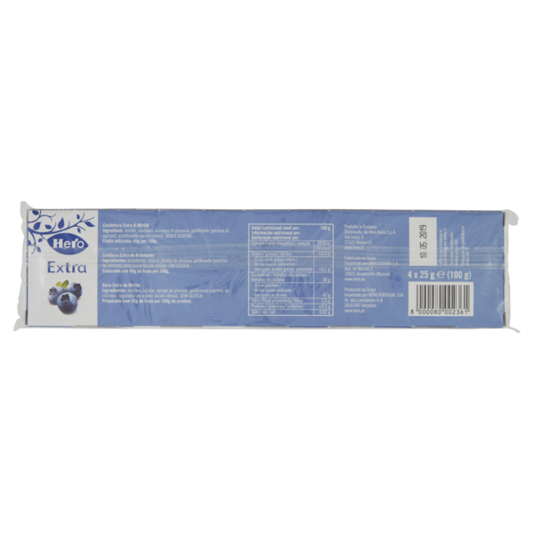 Hero Confettura Extra di Mirtilli 4 x 25 g