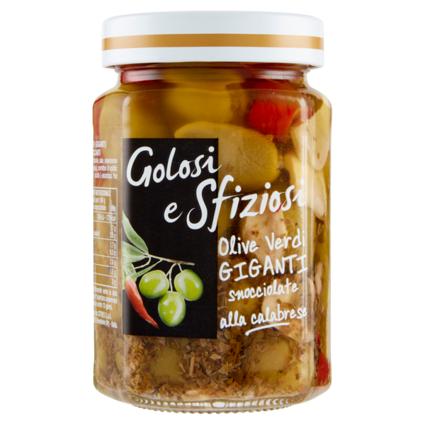 Golosi e Sfiziosi Olive Verdi Giganti snocciolate alla calabrese 290 g