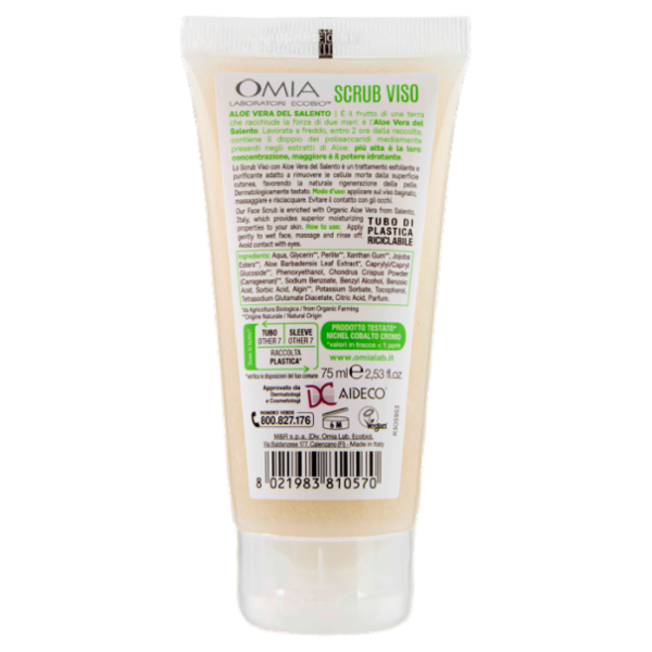 Omia Laboratori Ecobio Scrub Viso aloe vera del Salento 75 ml