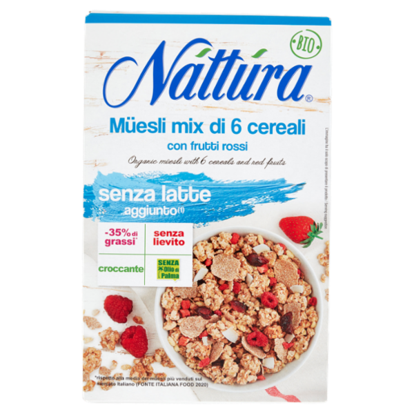 Náttúra Müesli mix di 6 cereali con frutti rossi Bio 300 g