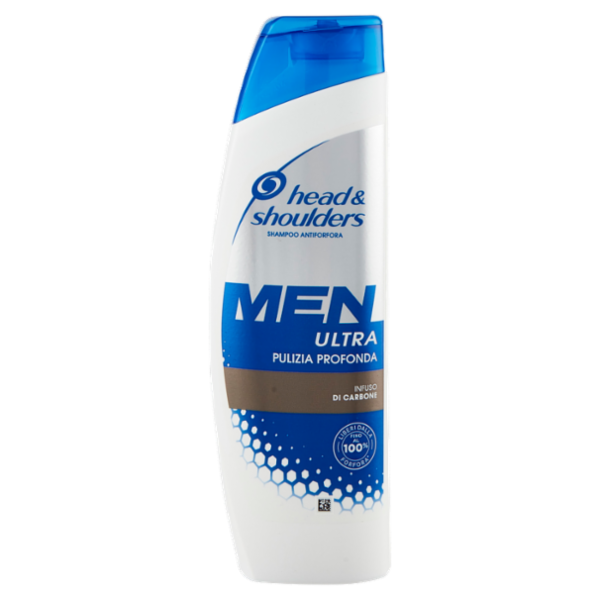 Head & Shoulders Shampoo Antiforfora Uomo, Men Ultra Pulizia Profonda Infuso di Carbone 225 ml