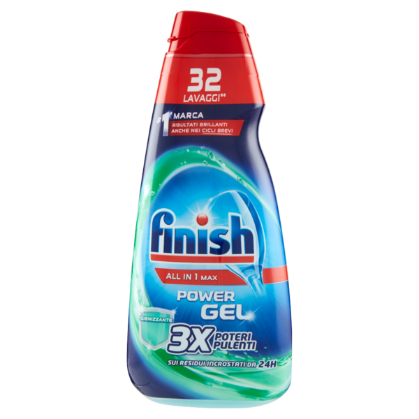 finish All in 1 Max Power Gel 3X Poteri Pulenti Igienizzante 650 ml