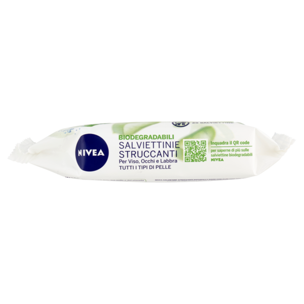 Nivea Naturally Good Biodegradabili Salviettine Struccanti Aloe Vera Bio Tutti i Tipi di Pelle 25 pz