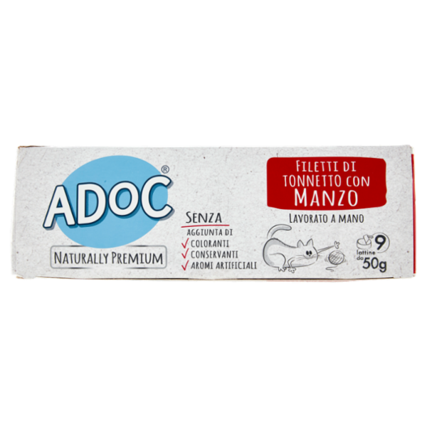 ADoC Naturally Premium Filetti di Tonnetto con Manzo 9 x 50 g