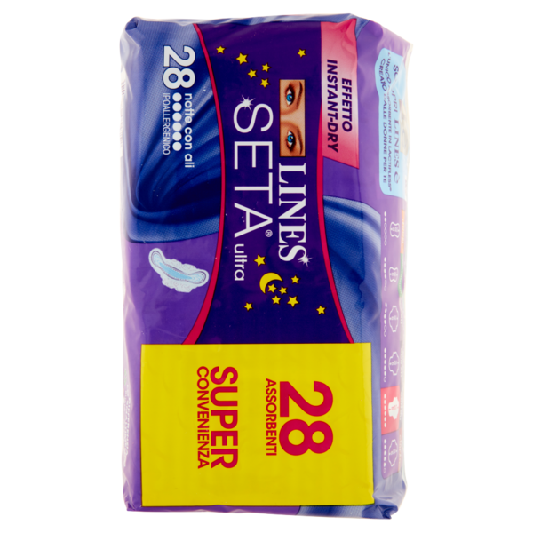 Lines Seta ultra notte con ali 28 pz