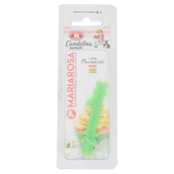 Mariarosa Candelina numero fluorescente verde
