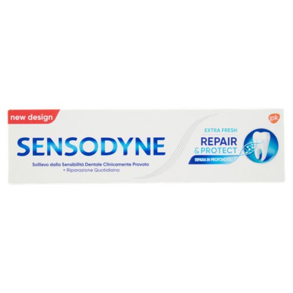 Sensodyne dentifricio repair&protect extra fresh con formulazione a base di calcio 75ml
