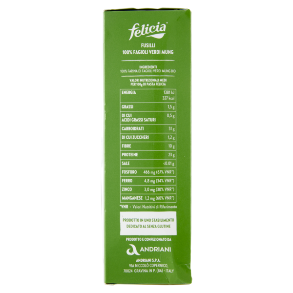 felicia Fusilli Fagioli Verdi Mung Bio 250 g