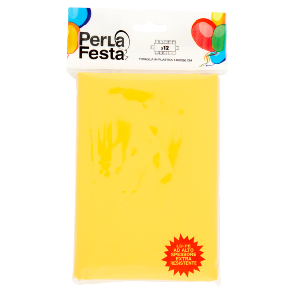 PerLa Festa Tovaglia in plastica 140x260 cm Gialla 1 pz