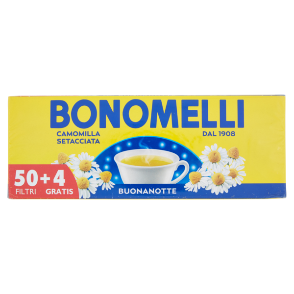 Bonomelli Camomilla Setacciata Buonanotte 50 Filtri + 4 gratis 81 g