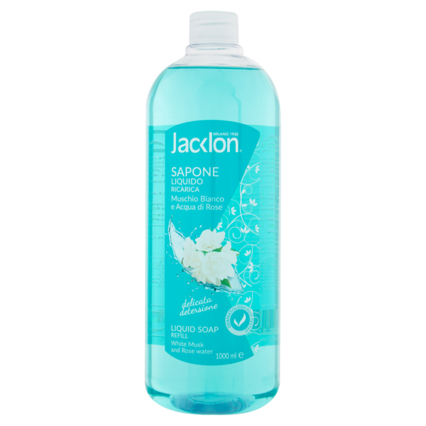 Jacklon Sapone Liquido Ricarica Muschio Bianco e Acqua di Rose 1000 ml