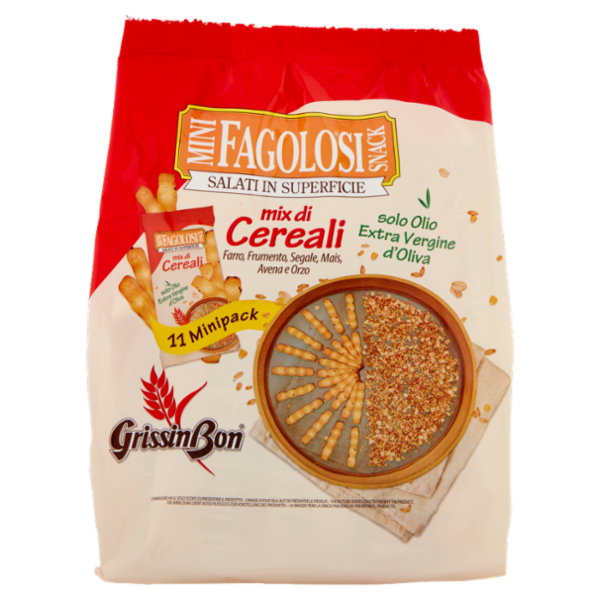 GrissinBon Fagolosi Mix di Cereali Mini pack 11 x 15 g