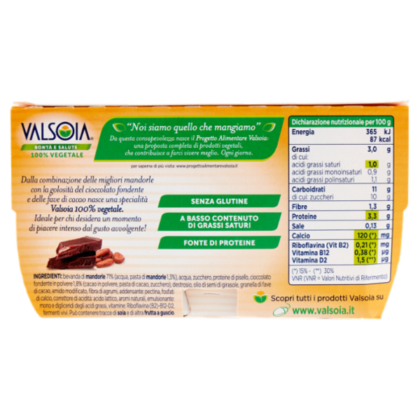 Valsoia Bontà e Salute Mandorla - Cioccolato e fave di cacao 2x125g