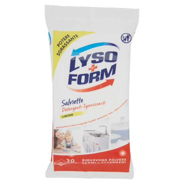 Lysoform Salviette Detergenti Igienizzanti Limone 30 pz