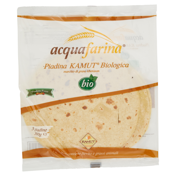 acquafarina bio Piadina Kamut Biologica 3 piadine 300 g