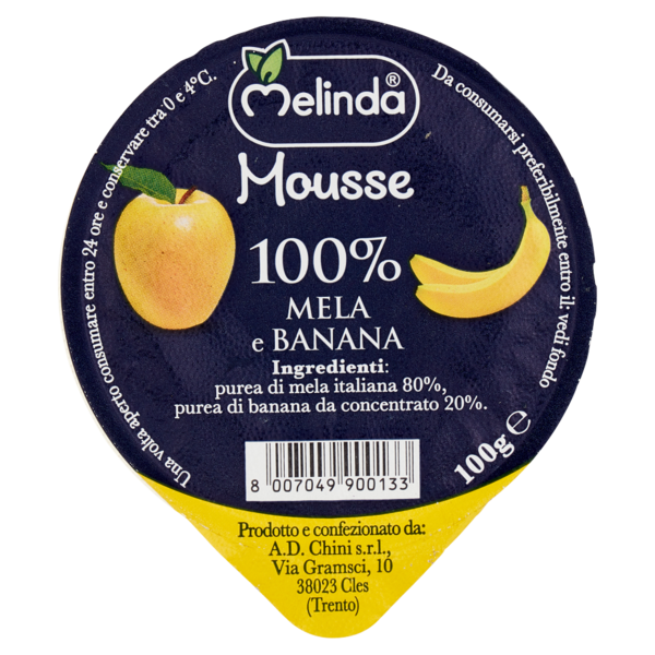 Melinda Mousse 100% Mela e Banana 100 g