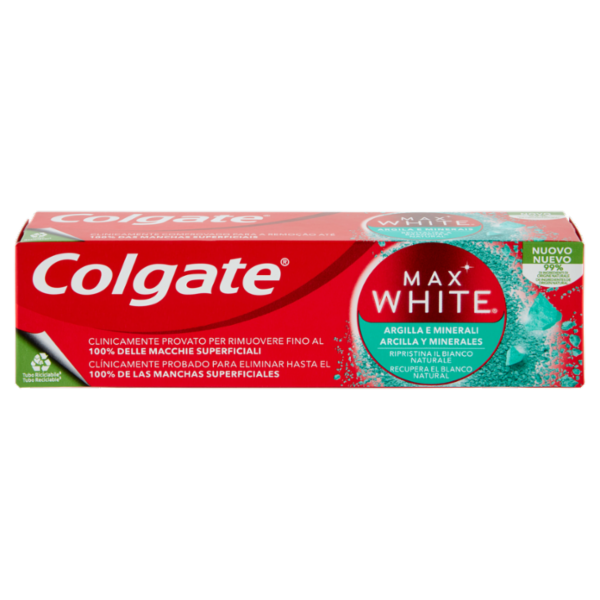 Colgate dentifricio sbiancante Max White Argilla e Minerali 75ml