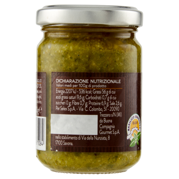 Selex Saper di Sapori Pesto Fresco alla Genovese Senz'Aglio 130 g