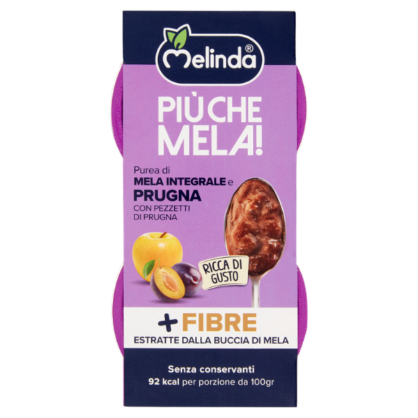 Melinda Più che Mela! Mousse di Golden Delicious e Prugna con Pezzi di Prugna 2 x 100 g