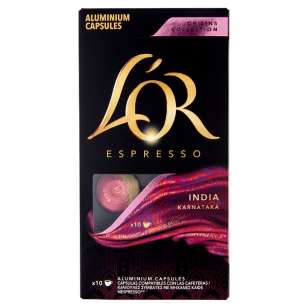 L'Or Espresso India- 10 Capsule Caffè Compatibili con Macchine Nespresso*® Original 52g