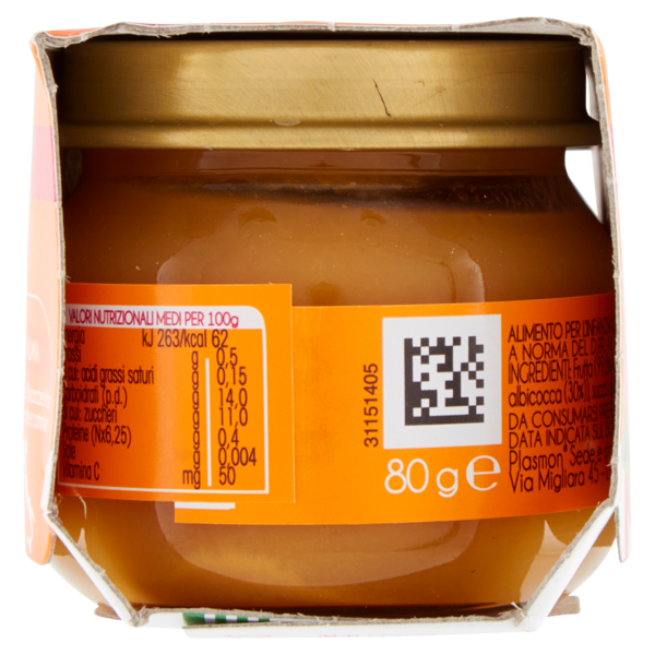 Plasmon Mela Albicocca Omogeneizzato 3 x 80 g