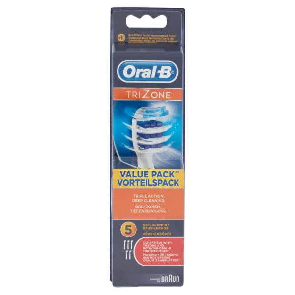 Oral-B Trizone Testine di Ricambio per Spazzolino Elettrico Ricaricabile - 5 Refills
