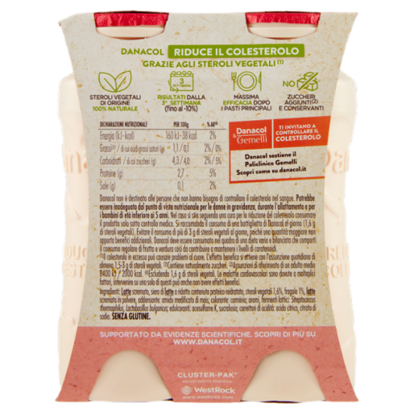 Danacol Fragola 4 x 100 g