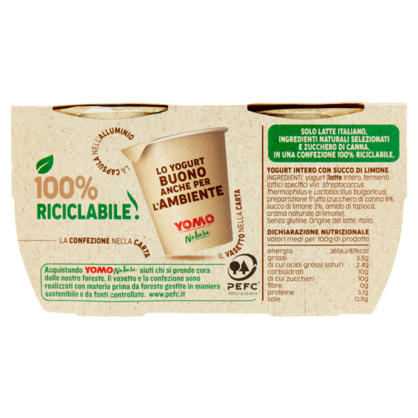 Yomo Natura Yogurt intero con limone 2 x 125 g