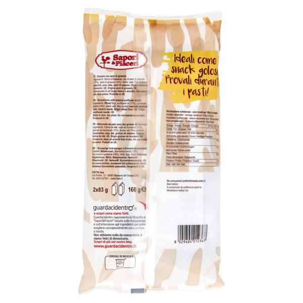 Sapori & Piaceri Stiracche con semi di girasole 2 x 83 g