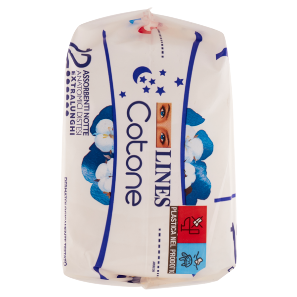 Lines Cotone Assorbenti Notte Extralunghi 12 pz