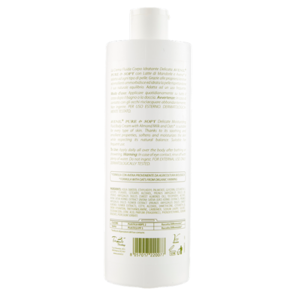 Avenil pure & soft Crema Fluida Corpo Idratante latte di mandorle 400 ml