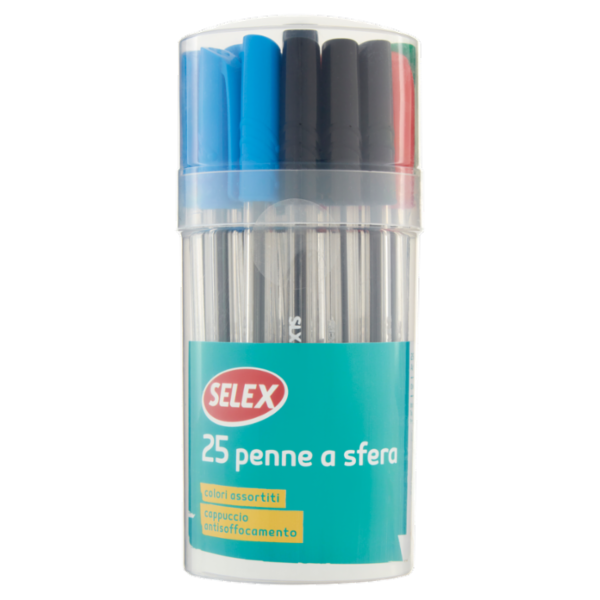 Selex Penna a Sfera Colori Assortiti 25 pezzi