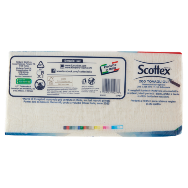Scottex Tovaglioli Monovelo Bianchi Pacco Famiglia