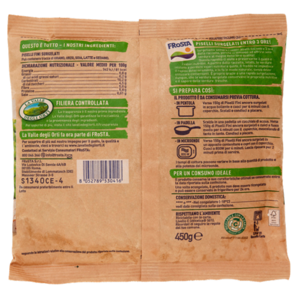 La Valle Degli Orti Piselli Fini 450 g