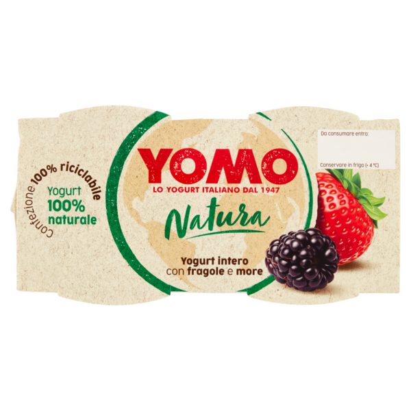 Yomo Natura Yogurt intero con fragole e more 2 x 125 g