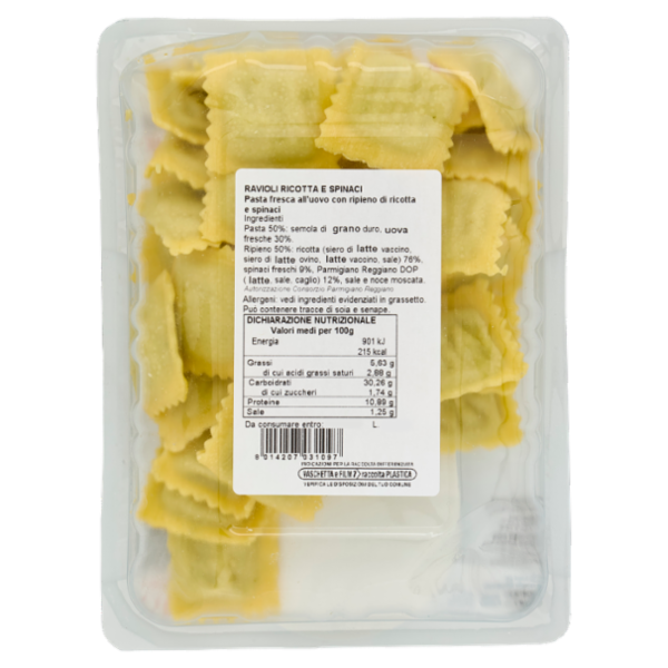 Luciana Mosconi La Pasta Fresca Ravioli Ricotta e Spinaci 250 g