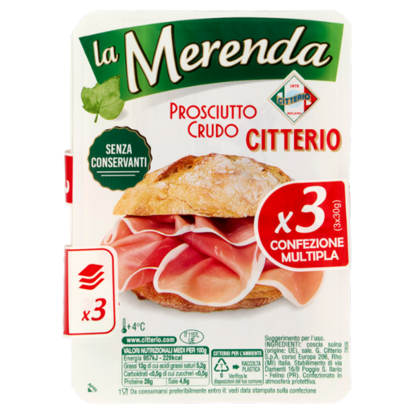 Citterio La Merenda Prosciutto Crudo 3 x 30 g