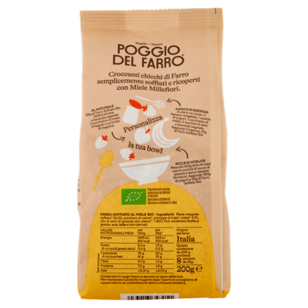 Poggio del Farro Farro Soffiato al Miele Bio 200 g