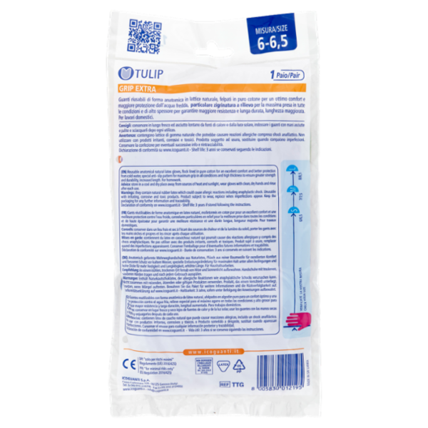 Tulip Grip Extra Guanti felpati in lattice Misura 6-6,5 1 Paio